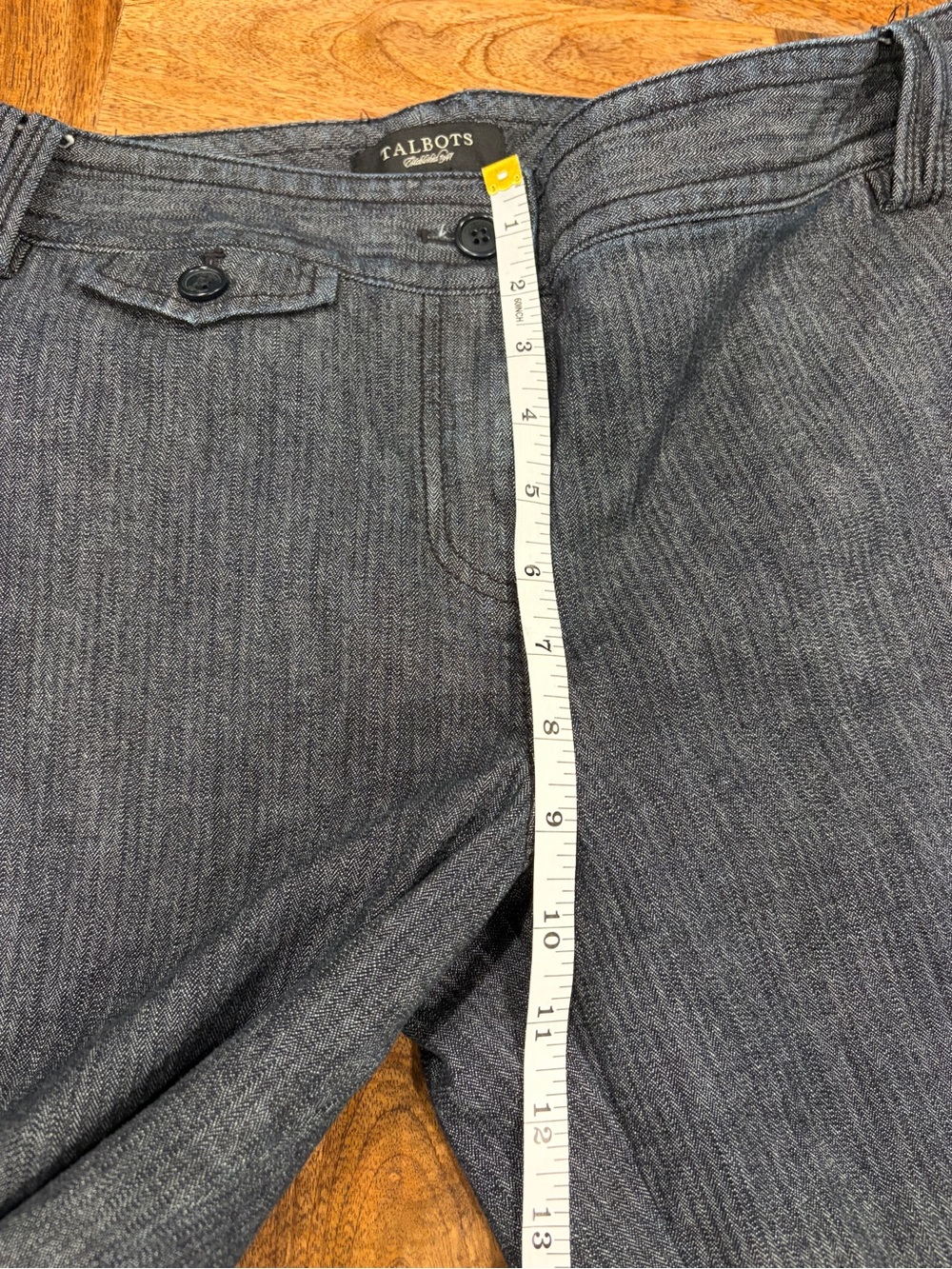 Talbots Navy Dark Wash and Herringbone Slightly Flared Dress Jeans Sz - Picture 9 of 11